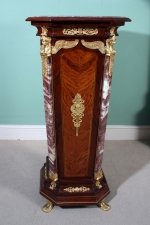 Exquisite French Empire Walnut  Marble Topped Pedestal | Ref. no. 01440 single | Regent Antiques